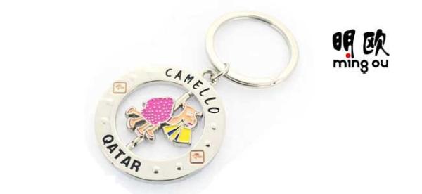 Buy cheap Metal Round Spinner Key Chain Rings Soft Enamel , Middle In Spinning from wholesalers
