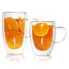 Buy cheap Customized Double Wall Glass Juice Latte Cup 450ml 600ml from wholesalers