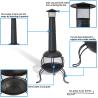 Buy cheap Outdoor Patio Backyard Garden Camping Steel Wood Burning Firepit with Rain Cap Poker Black from wholesalers
