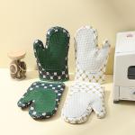 Oven Mitts Oven Gloves BBQ Gloves Silicone Thickened Cotton Double Layer Design