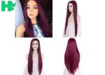 Cosplay Long Straight Hairnet Wig Synthetic Pure Red Color For Women Wave Party