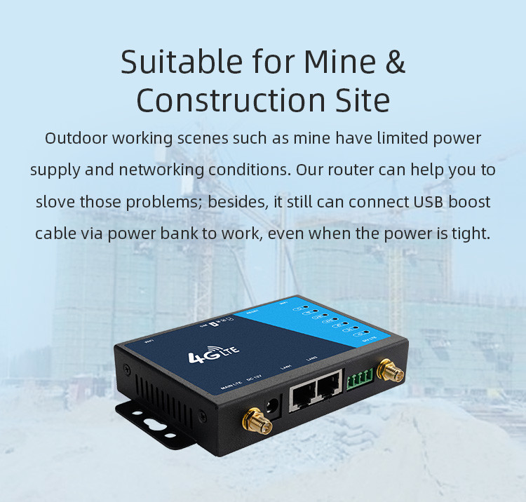 2 LAN 4G LTE Industrial Router 5dBi Antennas With SMA RJ45 Port