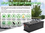 48V 100Ah LiFePO4 Golf Cart Batteries 300A/10s Peak Current Over Current
