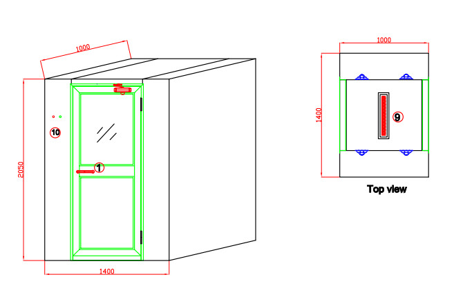 Class 100 Common Cleanroom Air Shower