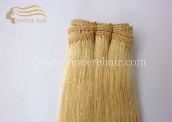 Quality Top Quality Hair Grade 26 Inch Long Gloden Blonde #613 Remy Human Hair Weft Extensions 100 Gram For Sale for sale
