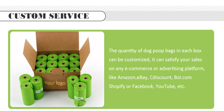 PLA PBAT Material Structure Heat Seal 15 mic Compostable Pet Poop Bags for Dogs and Cats