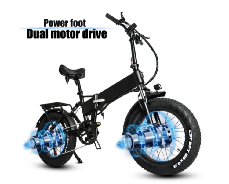 Disc Brake 1000W Electric Folding Bike 48V 17Ah 7 Speed City Fat Tire E Bike