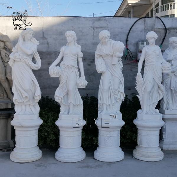 Buy cheap White Marble Life Size Four Seasons Statues Greek Garden Goddess Sculpture Classic Women Outdoor European Style from wholesalers