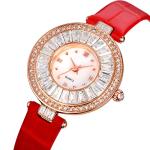Round Case Casual Luxury Watch Quartz Leather Watch Waterproof For Lady