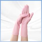 Flexible Durable Pink Synthetic Nitrile Gloves Non Irritating Nitrile Safety