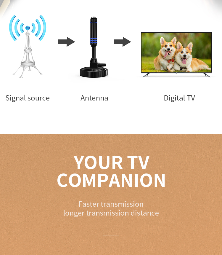 Marine Airstar UHF VHF Wideband Set Top Go SWA Internal Phelistar DS RF Air TV Antenna