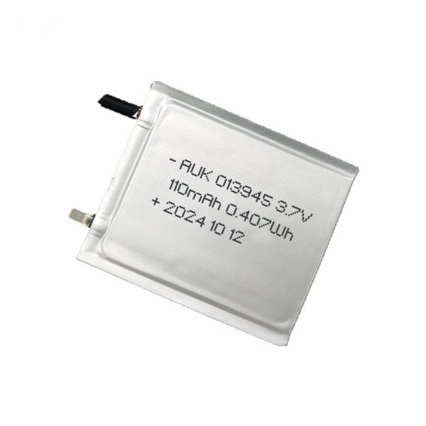 Buy cheap Ultra Thin 1mm Battery 013945 3.7V 110mAh 0.407Wh AUK Lipo Battery Lithium Polymer Battery from wholesalers