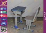 Adjustable School Desk And Chair With Colorful Plastic Seat 5 Years Warranty