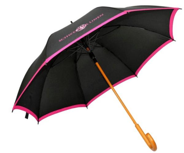 Buy cheap Ladies Wooden Handle Umbrella , Fold Away Umbrella With Curved Wooden Handle from wholesalers