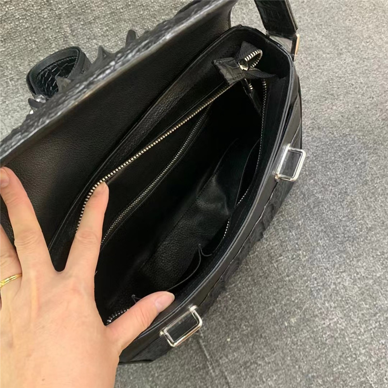 Authentic Crocodile Skin Men Satchels Purse Flap Bag Single Shoulder Bag Genuine Alligator Leather Male Messenger Bag