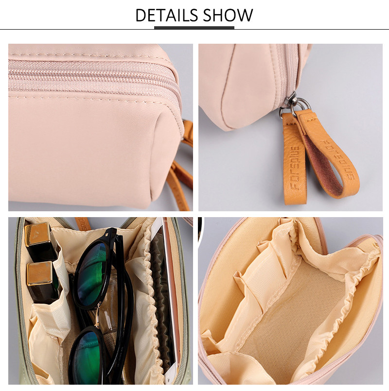 Wholesale Custom Pure Color Blank Polyester Pink Cosmetic Bag