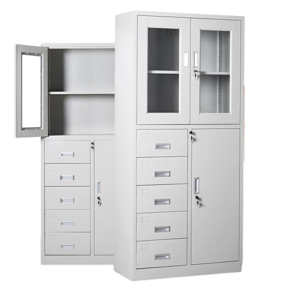 Buy cheap Steel Storage Cabinet With Three Side Drawers And Safe Box Office Furniture from wholesalers