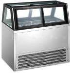 Square Glass Ice Cream Showcase Freezer 20 Pans Fan Cooling Type 1730*1068