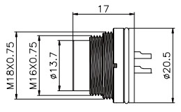 3 Pin Waterproof Electrical Connectors , Circular Panel Mount 5 Pin Sensor Connector
