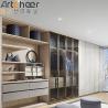 Buy cheap Aluminum Frame Glass Door Walk In Wardrobe Closet Cabinet With Leather Upholstery Soft from wholesalers