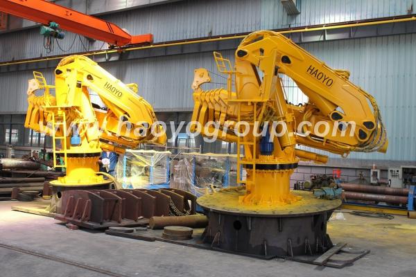 Buy cheap HAOYO 1.2TON 15M Hydraulic Foldable Boom Offshore Marine Crane from wholesalers