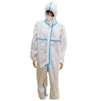 Buy cheap White Disposable Protective Gowns / Breathable Disposable Coveralls product