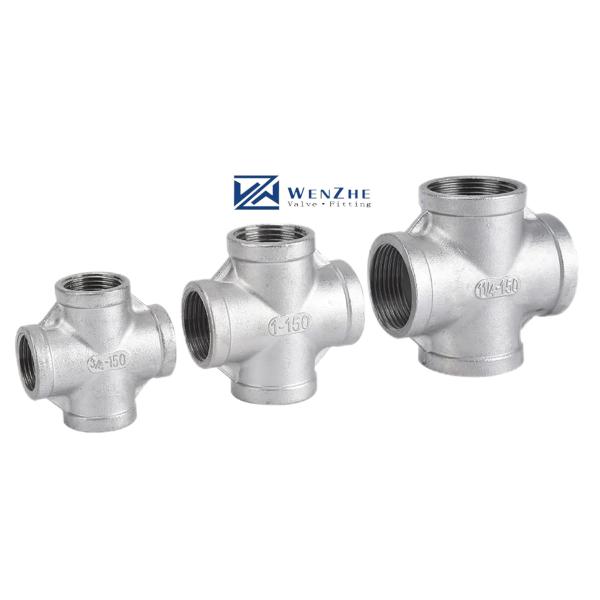 Stainless Steel 304 201 316 Pipe Fitting Female Thread Cross 4 Way Cross NPT