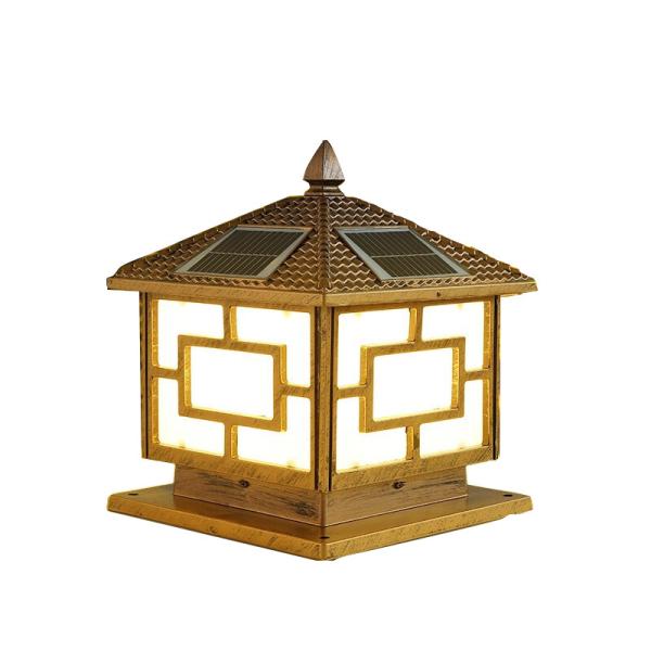 Quality 6V 9W Led Solar Fence Post Lights Garden Outdoor Traditional Square for sale