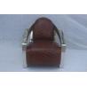 Buy cheap Stainless Steel Antique Leather Armchairs For Leisure Room from wholesalers