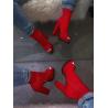 Buy cheap Classic ethnic print 4inch Ladies High Heeled Boots Size11 open toe hip ankle from wholesalers