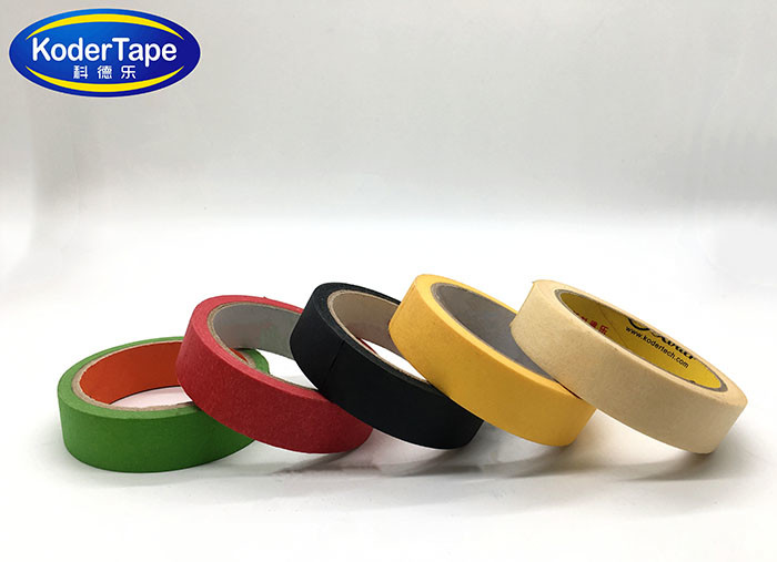 Waterproof Single Sided Car Painting 70 Micron Colored Crepe Paper Masking Tape