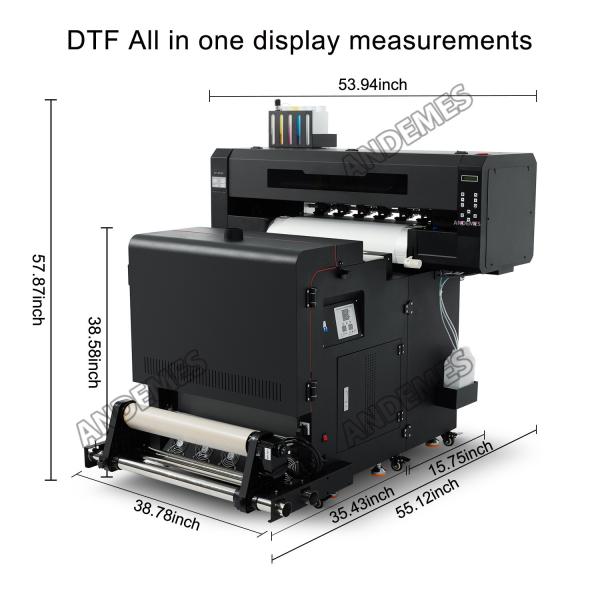 A1 DTF Printer 60cm 24 Inch 2Pcs I3200 XP600 Printheads With Powder Shaker Roll