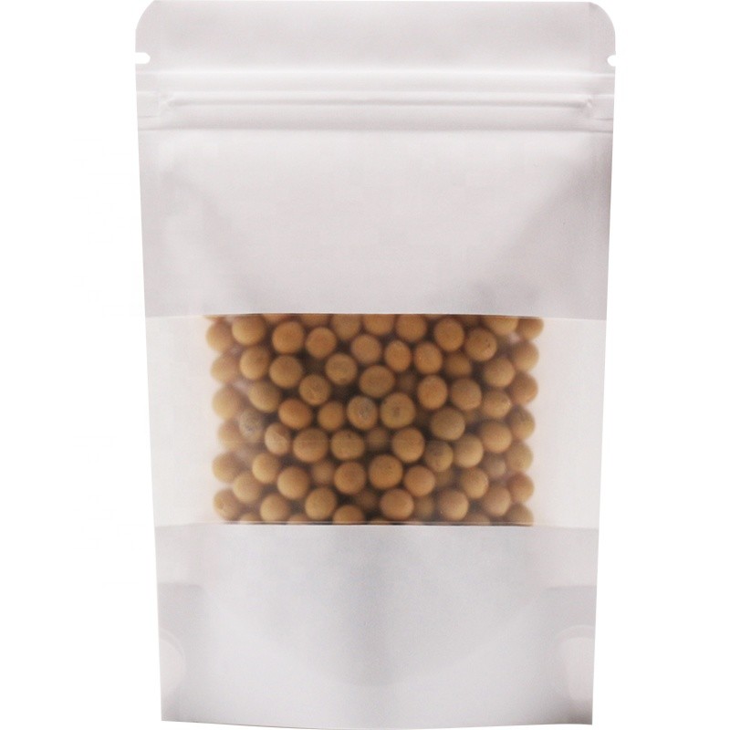 10*15 12*20 white kraft paper cashew nuts packaging doypack zipper bag