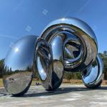 Large Outdoor Stainless Steel Sculpture With Highly Mirror Polished Finish