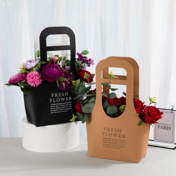 Buy cheap ODM Basket Shape Cardboard Gift Bags 31x10x41CM Kraft Paper Flower Bags from wholesalers
