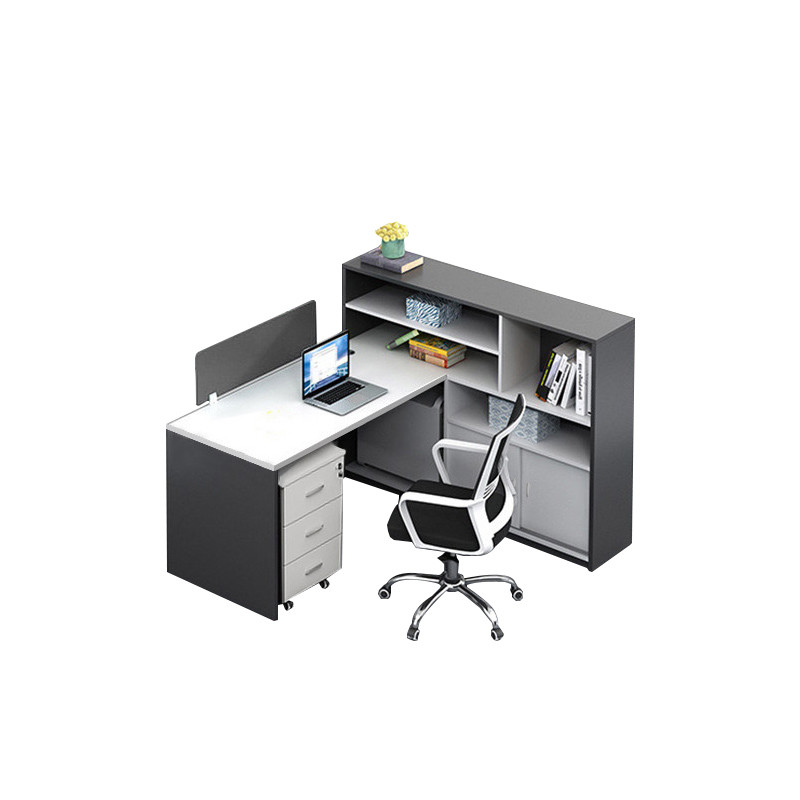 Black And White Office Furniture Staff Table Office Desks Work Station With Drawer