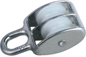 Buy cheap DR-504Z Nylon Wheel Double Eye Pulley 25mm Fixed Pulley Block Small Rope Pulley from wholesalers