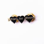 Fashion Heart Shaped Lapel Pins , Logo Die Struck Pin Badges For Collectible