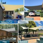 Anti UV Shade Sail Net Customized Polyester Sun Shade Sail Waterproof For Lawn