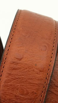 Ostrich Grain Genuine Leather Belt , Mens Brown Leather Belt With Zinc Alloy Buckle