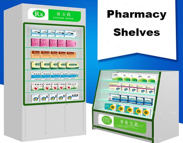 Buy cheap No Harm Glass Door Pharmacy Display Shelves Friendly Material 1200*450*950mm from wholesalers