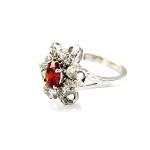 Women Jewelry 5mmx7mm Oval Blue Topaz Clear Cubic Zirconia Silver Ring(F22)