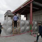 Silver Food Grade Stainless Steel Water Tank , Customized In Ground Water Tank