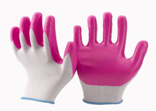 Buy cheap Durable Nylon Yarn Fully Coated Nitrile Gloves , Breathable Nitrile Gloves from wholesalers