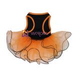 Pumpkin / Skull Tulle Skirt Halloween Pet Dress Bow Decoration CVC Jersey
