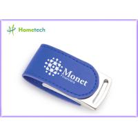 Buy cheap CE Blue Eco Leather USB Flash Disk 4GB For Promotional Product product