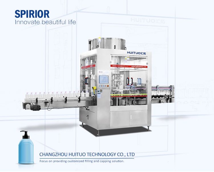 Huituo automatic bottle filling capping machine for cleanser essence, liquid dishwashing detergent