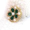 Buy cheap Golden round pearl brooch , womens brooch pins Petal Shape 4.8cm Size from wholesalers