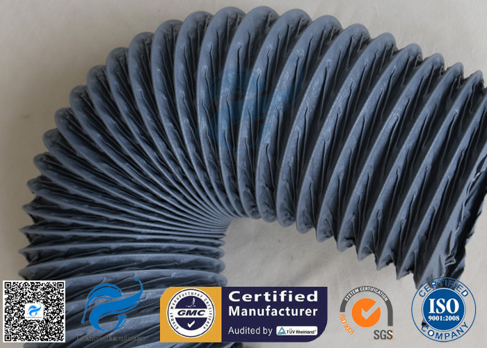 260℃ 150MM PVC Coated Fiberglass Flexible Air Ducting Fabric Fire Resistant