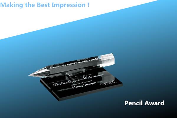 Buy cheap crystal pencil award/acrylic pencil paperweight/crystal nameplate/office decorations from wholesalers